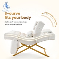 Table de massage de luxe pour salon de beauté, esthétique, tatouage, cosmétique, lit incurvé pour cils