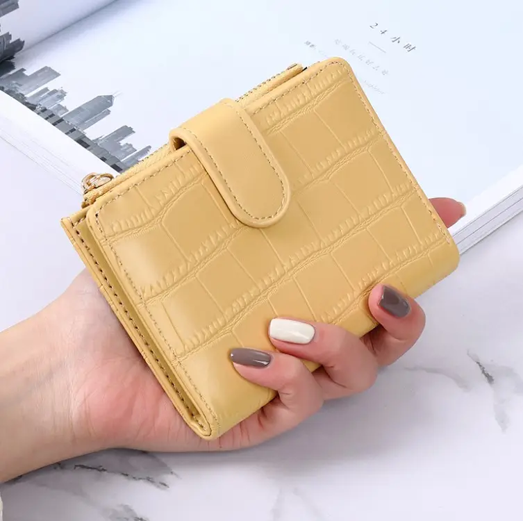 Wholesale Fashion Cute Pu Short Small Coin Card Purse Custom Leather Wallet Women