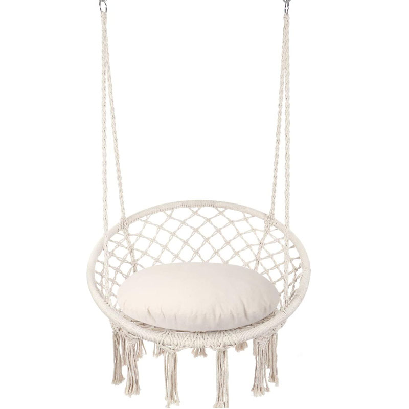 Hot sale hand made home decor round hanging swing portable outdoor swing hang chair