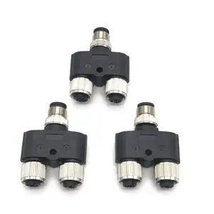 Wholesales Sensor connector 3 4 5 8pin male female Y shaped conversion plug m12 connector 4pin waterproof