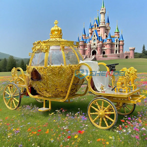 Golden Lion Princess Electric Pumpkin Horse Carriage Precio Wedding Sightseeing Carriage Royal Horse Price - Product Image 5