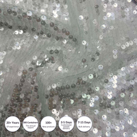 Tissu en maille à paillettes bleu clair de qualité supérieure |   Robes de Mariage 100% Polyester Douces, Respirantes et Résistantes aux Taches, Chaussures pour Garçons et Filles