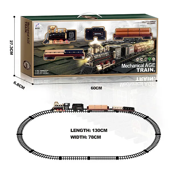 Jinming Smart Electric Smoking Track Train Rail Train Jouets avec lumière et musique Simuler Jouet en plastique classique