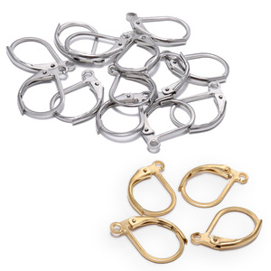 Spring-loaded French Ear <b>Hooks</b> Stainless Steel D-shaped <b>Clip</b>-on Earrings DIY Jewelry Findings For Earring Making - Product Image 1