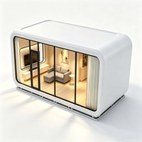 Moderna y Lujosa Sala de Estar Prefabricada con Esquinas Redondeadas en Color Blanco, Ecológica, Anticorrosiva, con Marco Negro, para Residencias y Hoteles