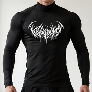 Haut de compression à col montant pour hommes, idéal pour le BJJ, le MMA, le <span class=keywords><strong>surf</strong></span>, la gym, les activités sportives et l'entraînement en arts martiaux - Product Image 3