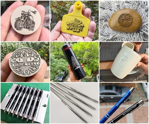 Xách tay máy laser sợi 50 Wát 30 Wát Laser đánh dấu bút chai Dog tên nơi động vật thẻ tai kim loại đồ trang sức khắc hệ thống Laser - Product Image 4