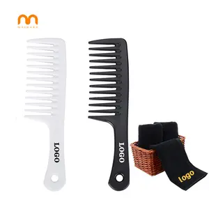 wholesale barber beauty salon wide tooth large custom with logo plastic curly flat styling hair comb