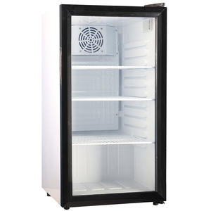 Refrigerador pequeño con puerta de vidrio, refrigerador compacto de <span class=keywords><strong>90</strong></span> <span class=keywords><strong>litros</strong></span> para el hogar, refrigerador con pantalla de refrigeración para bebidas - Product Image 1