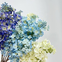 Bunga Hydrangea Real Touch Lilac Buatan untuk Pernikahan Warna Gradasi Ungu Biru Putih
