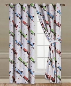 Lot de 2 <span class=keywords><strong>rideaux</strong></span> imprimés en microfibre <span class=keywords><strong>pour</strong></span> enfants/adolescents - Voilage doux en microfibre imprimé multicolore avec œillets <span class=keywords><strong>pour</strong></span> enfants - Product Image 4