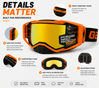 Lunettes de course tout-terrain avec verres réfléchissants, monture flexible en PC, taille unique, utilisables en quatre saisons pour moto, MX, sports tout-terrain