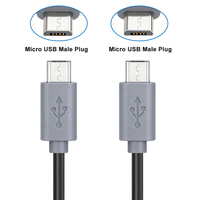 Kabel Pengisian Daya Micro USB USB 2.0 Male to Male Fitur OTG Kompatibel untuk Komputer Ponsel Tablet MP3 Konduktor Tembaga Murni