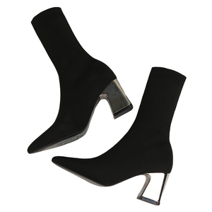 Bottes de neige à talon carré pour femmes, style serpent, à enfiler, bout pointu, vente chaude pour grossistes - Product Image 1