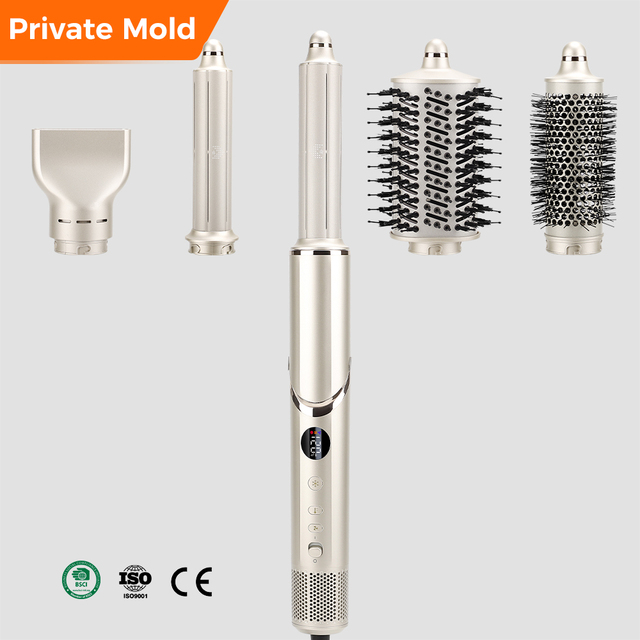 Lightweight Negative Ionic Hair Dryer 5 in 1 Multi Styler Set Professional Hot Air Brush Hair Straightener Curler Blow Dryer