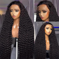 Livraison Gratuite Perruque Lace Frontale 360 en Cheveux Humains Brésiliens 100% Vierge Remy de Qualité Supérieure, Ondulée Effet Vague d'Eau