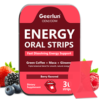Bandes orales énergétiques à marque privée OEM avec supplément de L-Théanine, concentration accrue, dissolution rapide, caféine naturelle, film énergétique oral