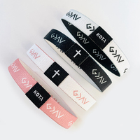 Bracelet en tissu élastique de couleur unie personnalisé sans étiquette tissée, bracelet événementiel réutilisable, fabricant