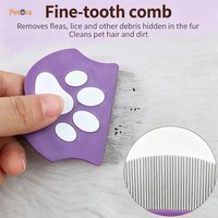 Peigne anti-puces et anti-tiques Petora Premium en acier inoxydable avec manche en plastique coloré pour chiens et chats – Soin des poils