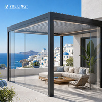 Pergola à toit à lames orientables en aluminium, sur mesure pour les constructeurs et les entrepreneurs du secteur commercial, ombrage coupe-vent pour jardin et patio
