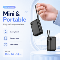 Power Bank Mini 45W Pengisian Cepat 20000mAh Paket Baterai Kabel USB-C Ganda Terintegrasi Port USB-C&A Multi Output Power Bank