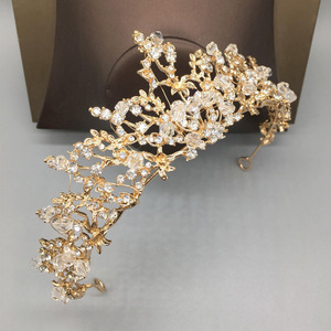 Couronne diadème en strass à <span class=keywords><strong>deux</strong></span> couleurs pour femme, bandeau en cristal de haute qualité, fait à la main, accessoires pour cheveux, couronne diadème de princesse de mariage - Product Image 2