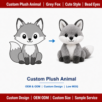 Peluche personnalisée en forme de renard, animal en peluche, renards de dessin animé, fabricant OEM ODM, jouets en peluche sur mesure pour enfants, cadeaux en gros