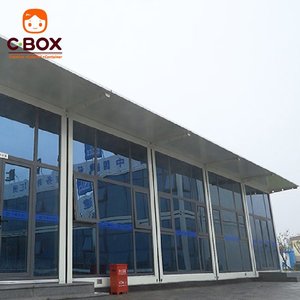 Escuela Móvil Cbox para Obras de Construcción con Muro Cortina de Vidrio, Edificio de Oficinas Integrado para Proyectos, Casa Contenedor Prefabricada de Paquete Plano - Product Image 1