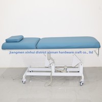 Table de massage électrique réglable pour salon de beauté, 2 moteurs, capacité de charge de 200 kg, appui-tête intégré, confortable, en cuir PVC et métal