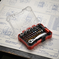 Jeu de 38 embouts de précision avec cliquet, tournevis, boîte magique, en acier Cr-V, aimant puissant, kit d'outils, étui en plastique, OEM