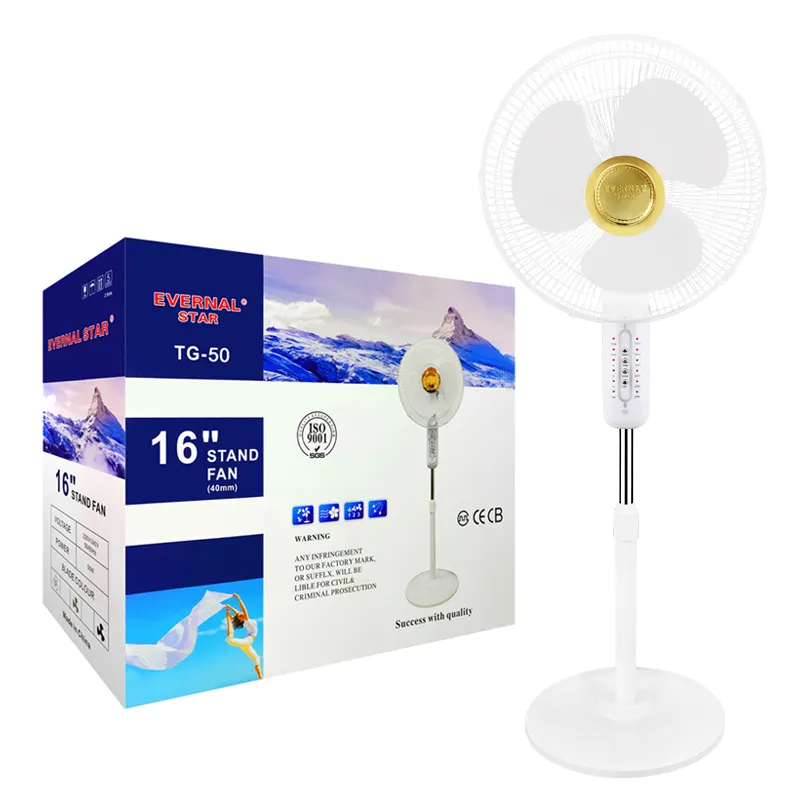 EVERNAL STAR TG-50 New stand fan with remote standing fan soundless 16 inch 220v cheap 2021 mini vietnam base spare parts