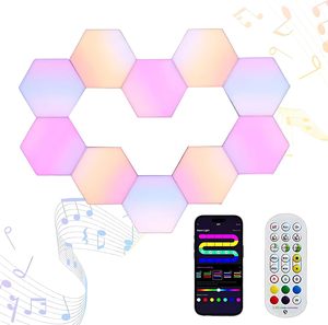 Smart Led Wall Panels with App <b>Control</b> Modern Design White Shade RGB Magic Color Lights for <b>Gaming</b> Room - Product Image 1