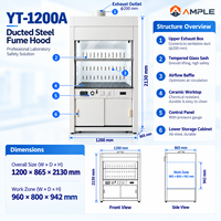 Hotte à fléaux en acier pour l'évacuation des fumées chimiques en laboratoire avec plan de travail en céramique, personnalisable OEM ODM, fourniture pour projets de laboratoire B2B