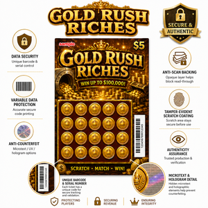 Cartes de jeu instantanées à gratter sur le thème des trésors, personnalisées en gros, impression numérique couleur originale, billets de loterie - Product Image 4