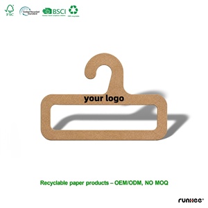 Cintre compact en papier kraft écologique certifié FSC pour foulards, présentoir en carton pour écharpes en soie, crochet de présentation, vente en gros OEM - Product Image 1