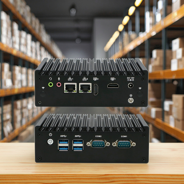 New N5095 Mini PC for Industrial Use Ultra-Low Power 12V Fanless Intel Celeron Quad Core Processor DDR4 RAM EU Plug