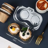 Boîte d'emballage transparente pour cupcakes doubles en PET avec une épaisseur de 1 mm
