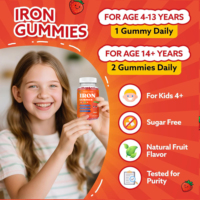 Gummies de fer pour enfants OEM avec multivitamines pour soutenir l'énergie et favoriser une croissance saine – Gummies végétaliennes de fer et de vitamines pour enfants