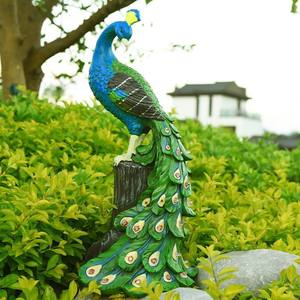 Экологически чистый Павлин на солнечной батарее орнамент из искусственной смолы для домашнего сада украшения балкона - Product Image 2