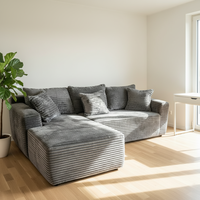 Günstiges L-förmiges Modulares Kompressionssofa-Set, Geeignet für Apartment-Wohnzimmer, Rahmenloses Kombiniertes Wohnzimmer-Sofa-Set