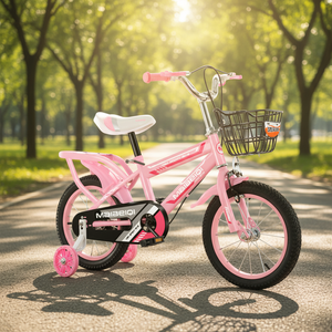 80-155cm Kindersichere Fahrräder aus Hochstahl mit Doppelbremse, Vorderkorb und Blinkende Stützrädern, 12-20 Zoll Kinderfahrrad - Product Image 1
