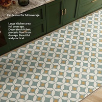 Luxury Durable Kitchen Strip Rug Set Checkered Pattern Non-Slip Water- Oil-Absorbent Polyester Carpet; Drop Shipping Available