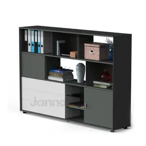 Prateleira de madeira com design simples, prateleira combinada com 5 níveis para estante de sala de escritório