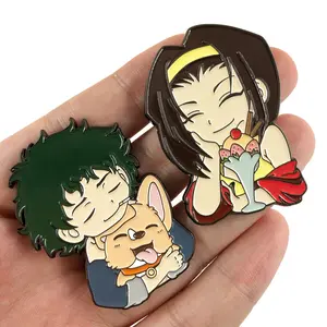 Custom Zinc Alloy New Design Anime Cartoon Die-Cast Souvenir Metal Lapel Pin With Rubber Cluth