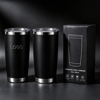 Gobelet de voyage isotherme en acier inoxydable à double paroi de 20 oz avec logo personnalisé, revêtement poudré, pour gravure laser et événements