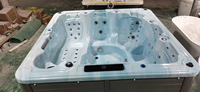 Bain à remous blanc pour 5 personnes avec piscine de massage, spa extérieur avec chauffage