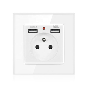 Prise murale et interrupteur verre <span class=keywords><strong>usb</strong></span> french electrique prise murale - Product Image 1
