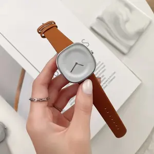 New casual square women's watch Simple and fashionable sports quartz multi-function student watch Leather Band Leisure Wrist