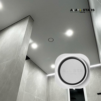 Plafond tendu intérieur en tissu avec ventilateur d'extraction intégré, downlight réglable, diffuseur de ventilation pour plafond tendu