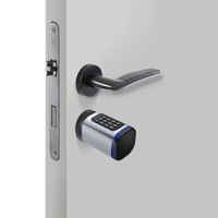 Serrure de porte numérique intelligente et biométrique Tuya App WiFi Compatible Digital IC Card Clé mécanique Serrure à cylindre en aluminium